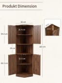 FiveWillowise Eckschrank Braun 4 Türen 5 Ablagen Landhaus Bild 1