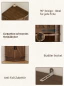 FiveWillowise Eckschrank Braun 4 Türen 5 Ablagen Landhaus Bild 3