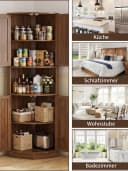 FiveWillowise Eckschrank Braun 4 Türen 5 Ablagen Landhaus Bild 5