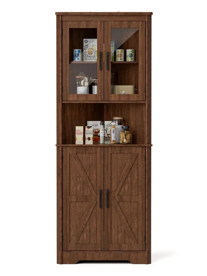FiveWillowise Eckschrank Braun 4 Türen 5 Ablagen - Bild 2