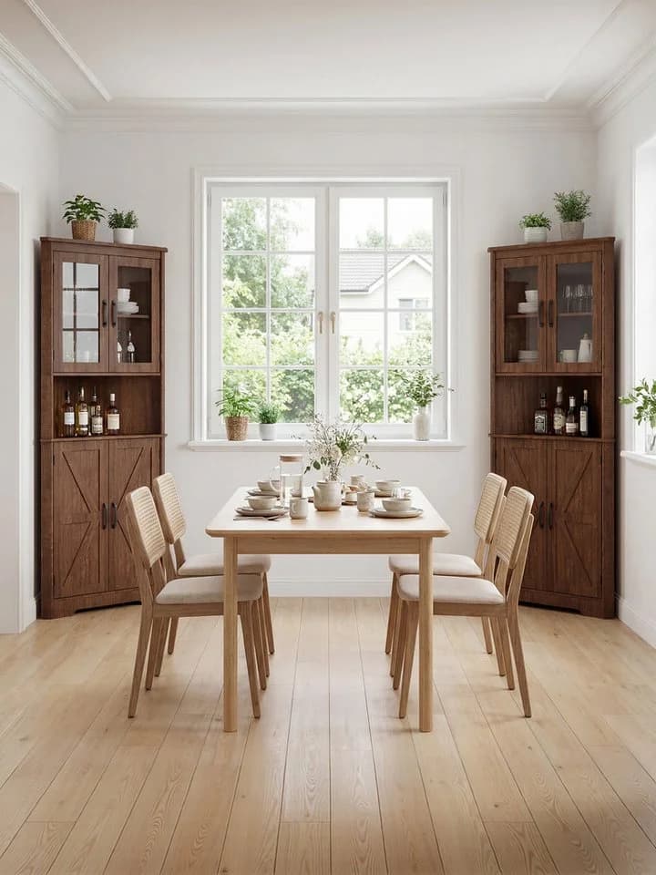 FiveWillowise Eckschrank Braun 4 Türen 5 Ablagen - Bild 5