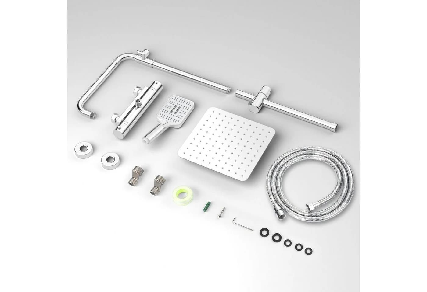 Rainsworth Duschsystem 3 Funktionen Chrom Regendusche Set - Bild 5