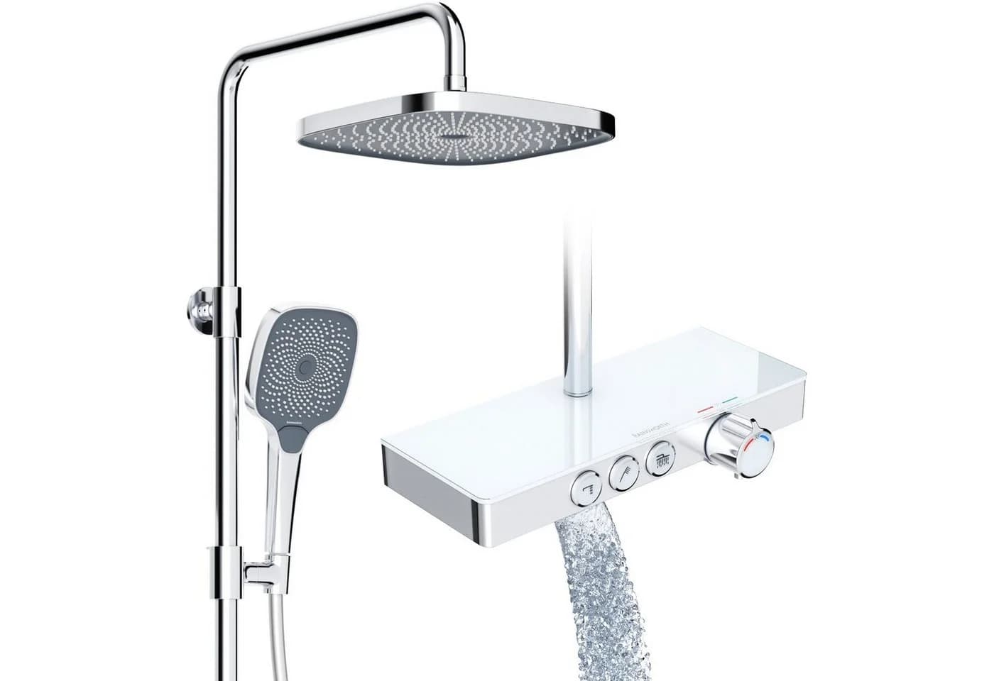 Rainsworth Duschsystem mit Thermostat und Glasablage Chrom - Bild 2