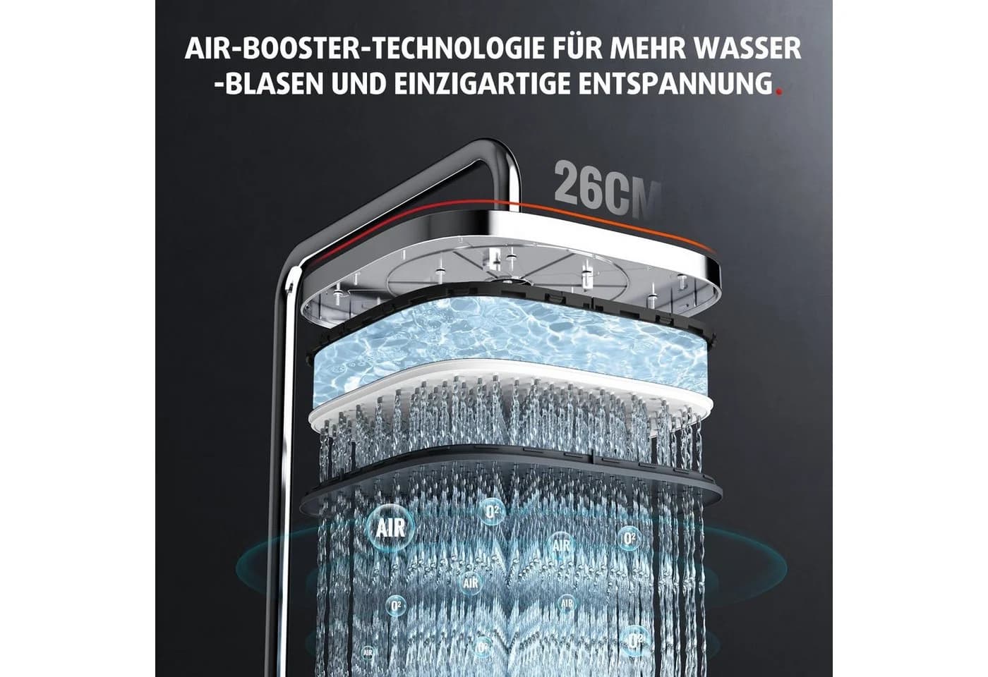 Rainsworth Duschsystem mit Thermostat und Glasablage Chrom - Bild 4