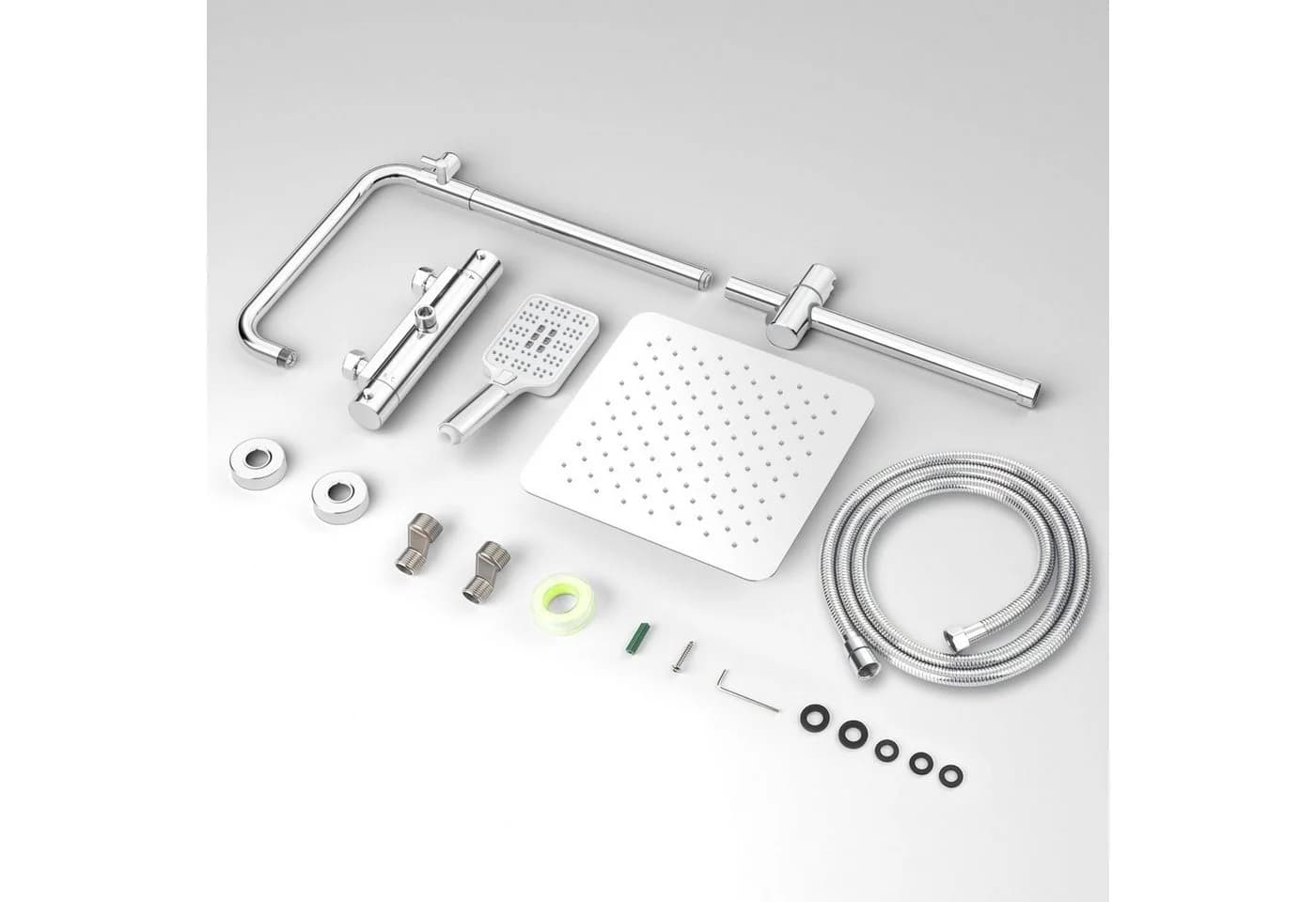 Rainsworth Duschsystem 3 Funktionen Regendusche Handbrause Chrom - Bild 5