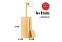 Rainsworth Toilettenpapierhalter Stehend Bambus mit WC-Bürste Bild 3