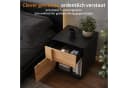 HomeGuru Nachttisch Schwarz mit 3D-Streifenoptik, Schublade & Tür Bild 3