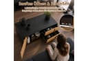 HomeGuru Couchtisch mit 3D-Streifendesign, Schubladen und Tür schwarz Bild 5