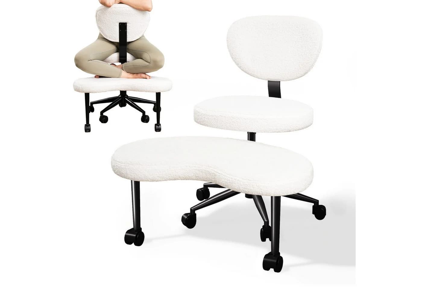 Patbrela Bürostuhl Kniesitz Weiß 360° drehbar - Bild 2