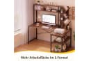 Patbrela Eckschreibtisch L-Form mit Baumregal Walnuss/Weiß Bild 5