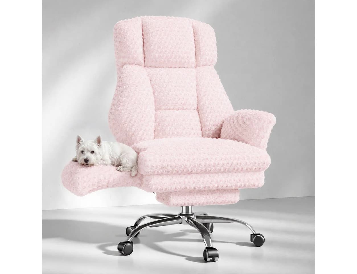 Patbrela Bürostuhl Chefsessel mit klappbaren Armlehnen rosa - Bild 2
