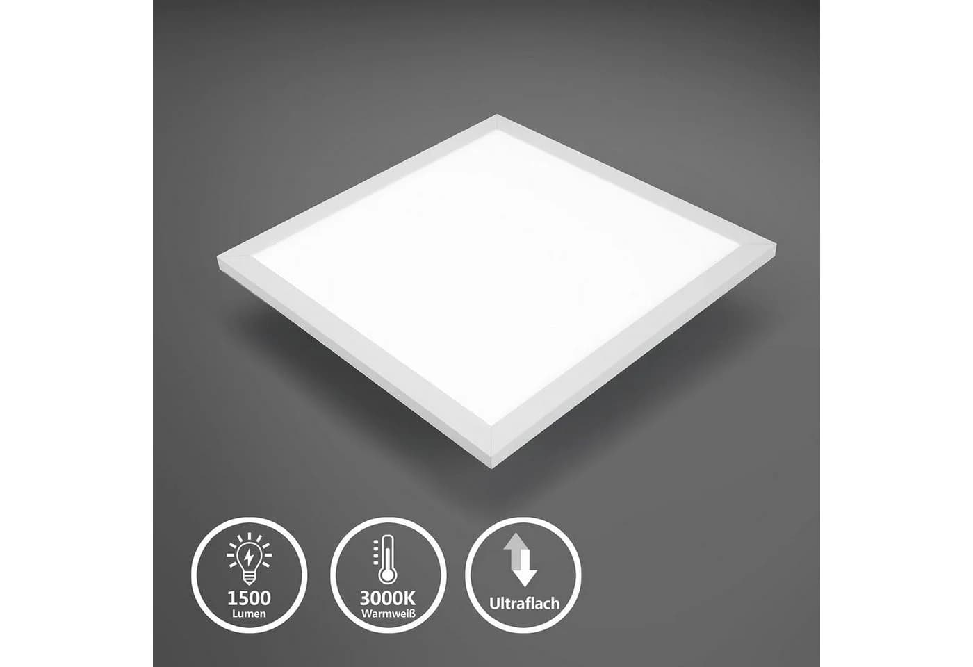 IMPTS LED Panel Deckenleuchte Ultra Flach 3000K Warmweiß