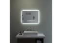 AQUABATOS LED Badspiegel mit Beleuchtung, Dimmbar, Antibeschlag, Silber Bild 2