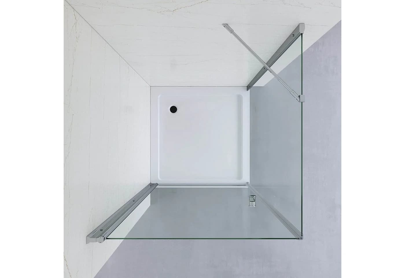 AQUABATOS Eckdusche mit Drehtür und Seitenwand, ESG Glas, Hebe-Senk-Funktion - Bild 3