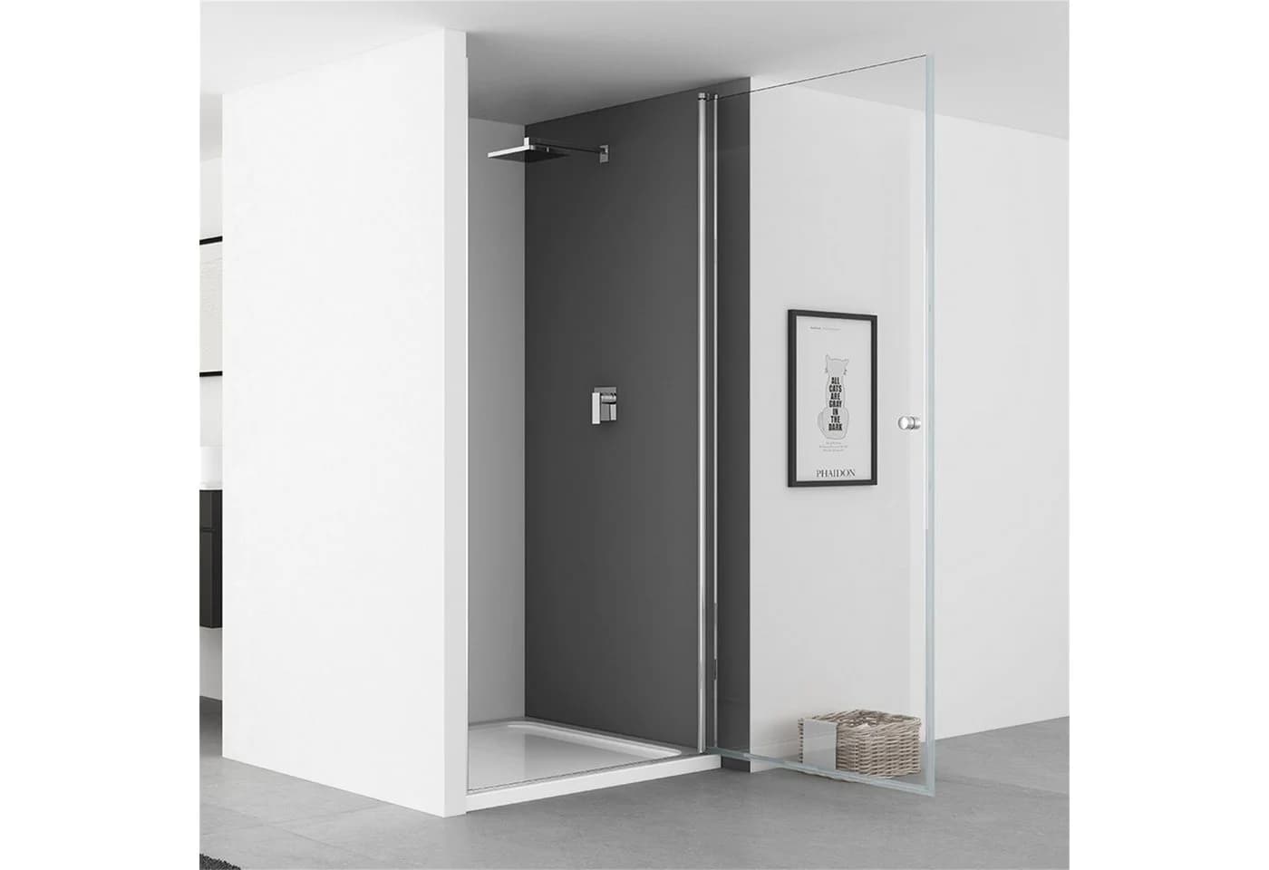 IMPTS Dusch-Drehtür 70x185 cm Sicherheitsglas Pendeltür - Bild 3