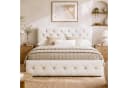Simurq Polsterbett 140x200 cm Beige mit Bettkasten & LED Bild 1