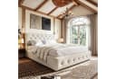 Simurq Polsterbett 140x200 cm Beige mit Bettkasten & LED Bild 2