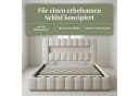 Simurq Polsterbett Doppelbett mit Bettkasten und LED Beige Bild 3