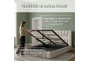 Simurq Polsterbett Doppelbett mit Bettkasten und LED Beige Bild 5