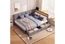 Simurq Polsterbett Schlafsofa 140x200 L-Form mit LED & USB Bild 1