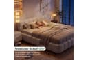 Simurq Polsterbett Bubble Design Beige Grau Leinenstoff Bild 4