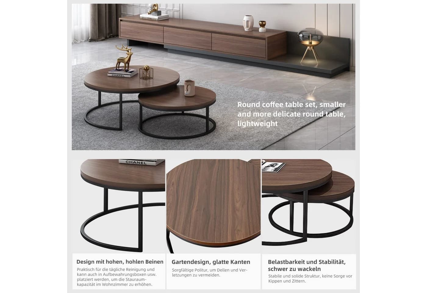 oleyluckidea Couchtisch 90° drehbar braun 2-in-1 - Bild 5