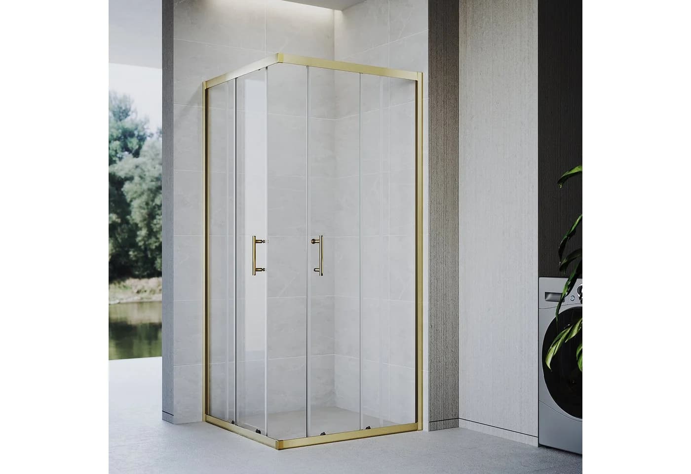 SONNI Eckdusche 80x80cm mit Doppel Schiebetür und 5mm Sicherheitsglas