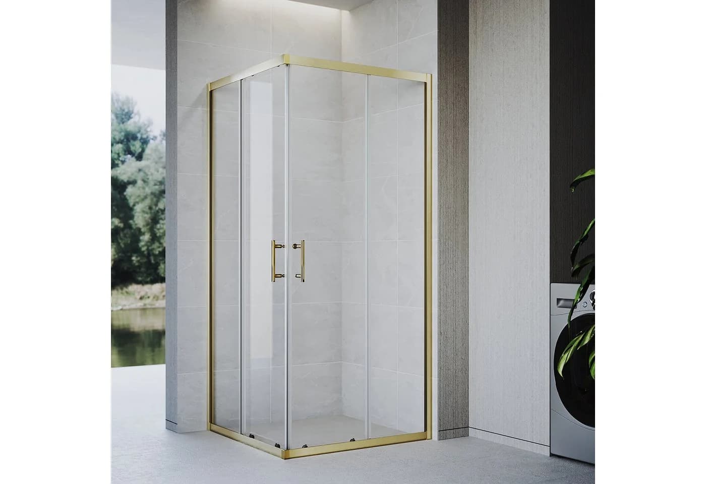 SONNI Eckdusche 80x80cm mit Doppel Schiebetür und 5mm Sicherheitsglas - Bild 2