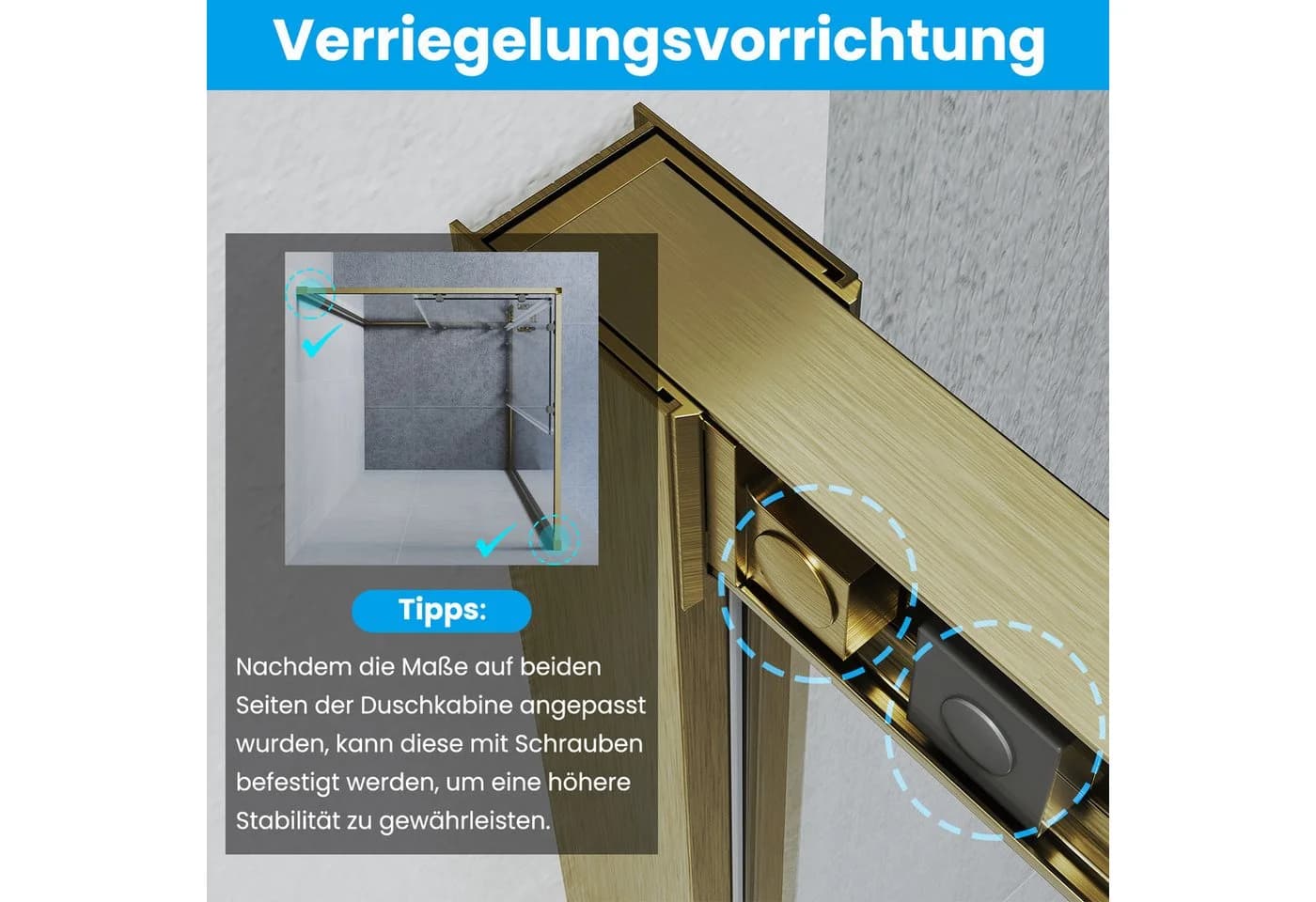 SONNI Eckdusche 80x80cm mit Doppel Schiebetür und 5mm Sicherheitsglas - Bild 5