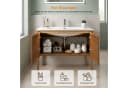 SONNI Waschbeckenschrank mit Sensorleuchte & Glasbecken, Kongo-Teak-Optik Bild 5