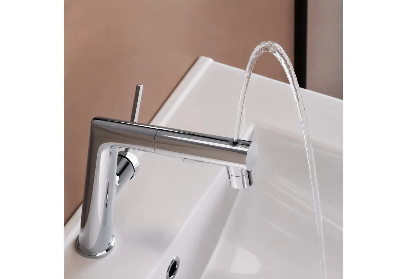 SONNI Waschtischarmatur mit Ausziehfunktion & Oberwasser-Munddusche - Bild 3