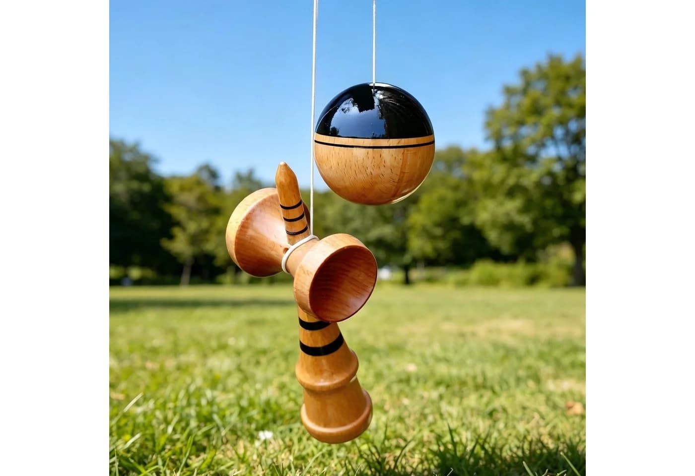Kityhome Kendama aus Buchenholz - Japanisches Geschicklichkeitsspiel - Bild 3