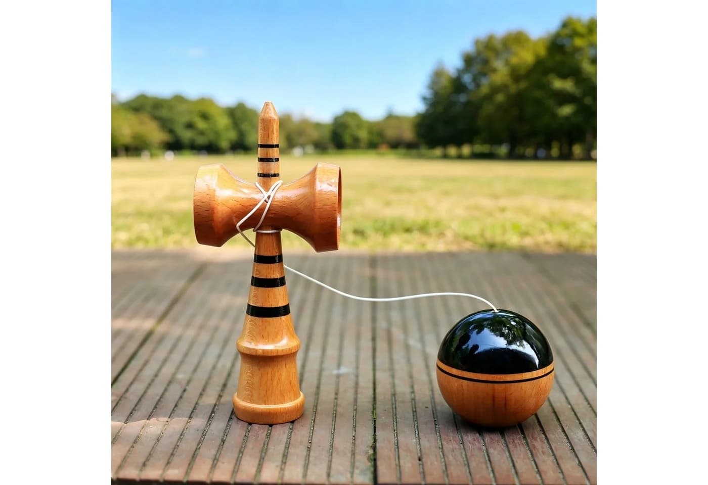 Kityhome Kendama aus Buchenholz - Japanisches Geschicklichkeitsspiel - Bild 4