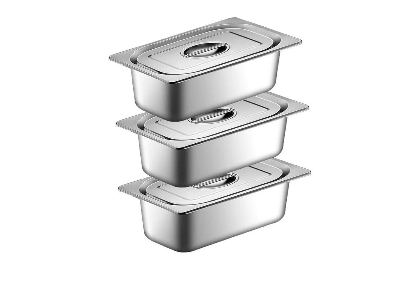 Kityhome Panierschale 3-teiliges Set Edelstahl mit Deckel - Bild 2