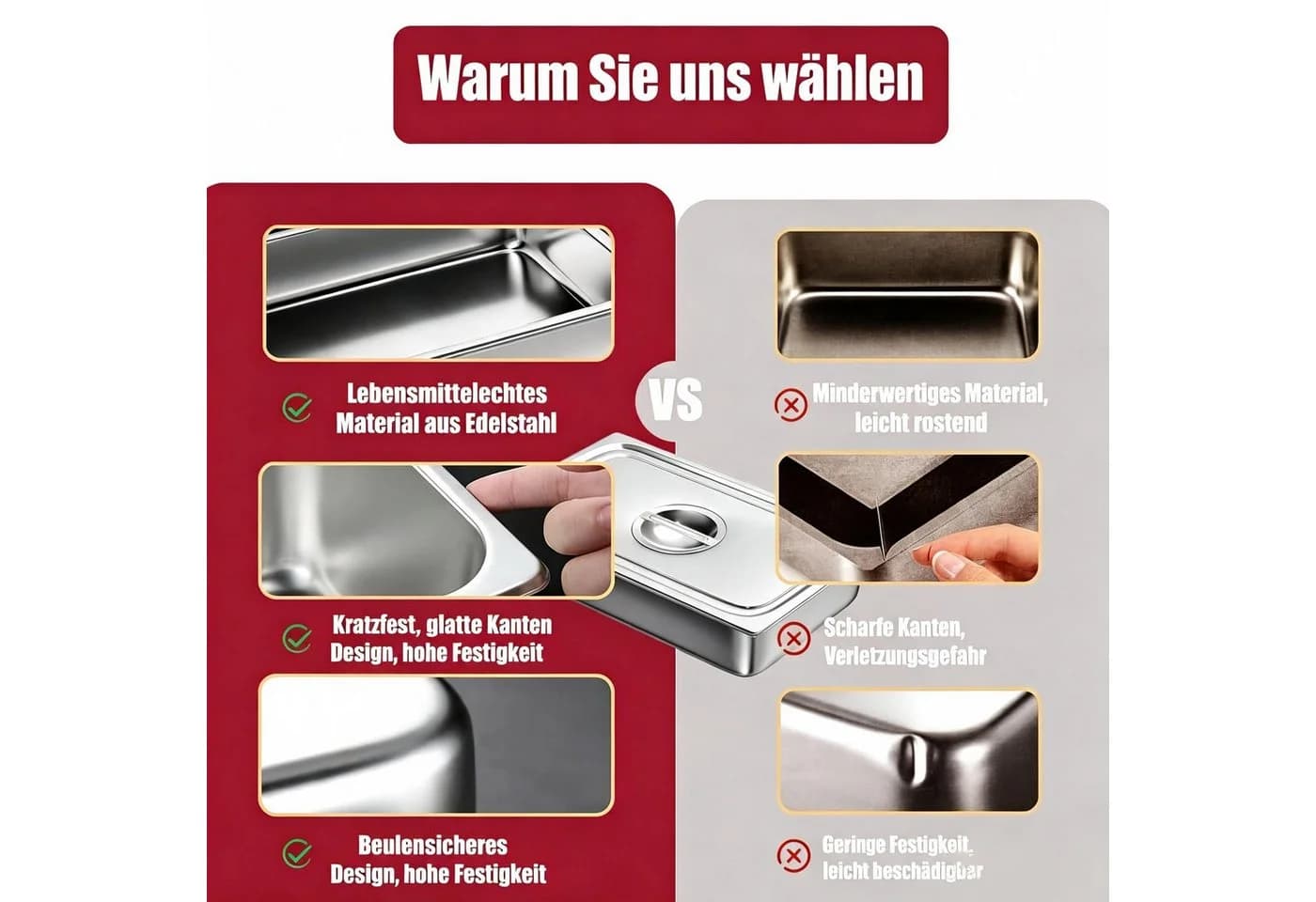 Kityhome Panierschale 3-teiliges Set Edelstahl mit Deckel - Bild 4
