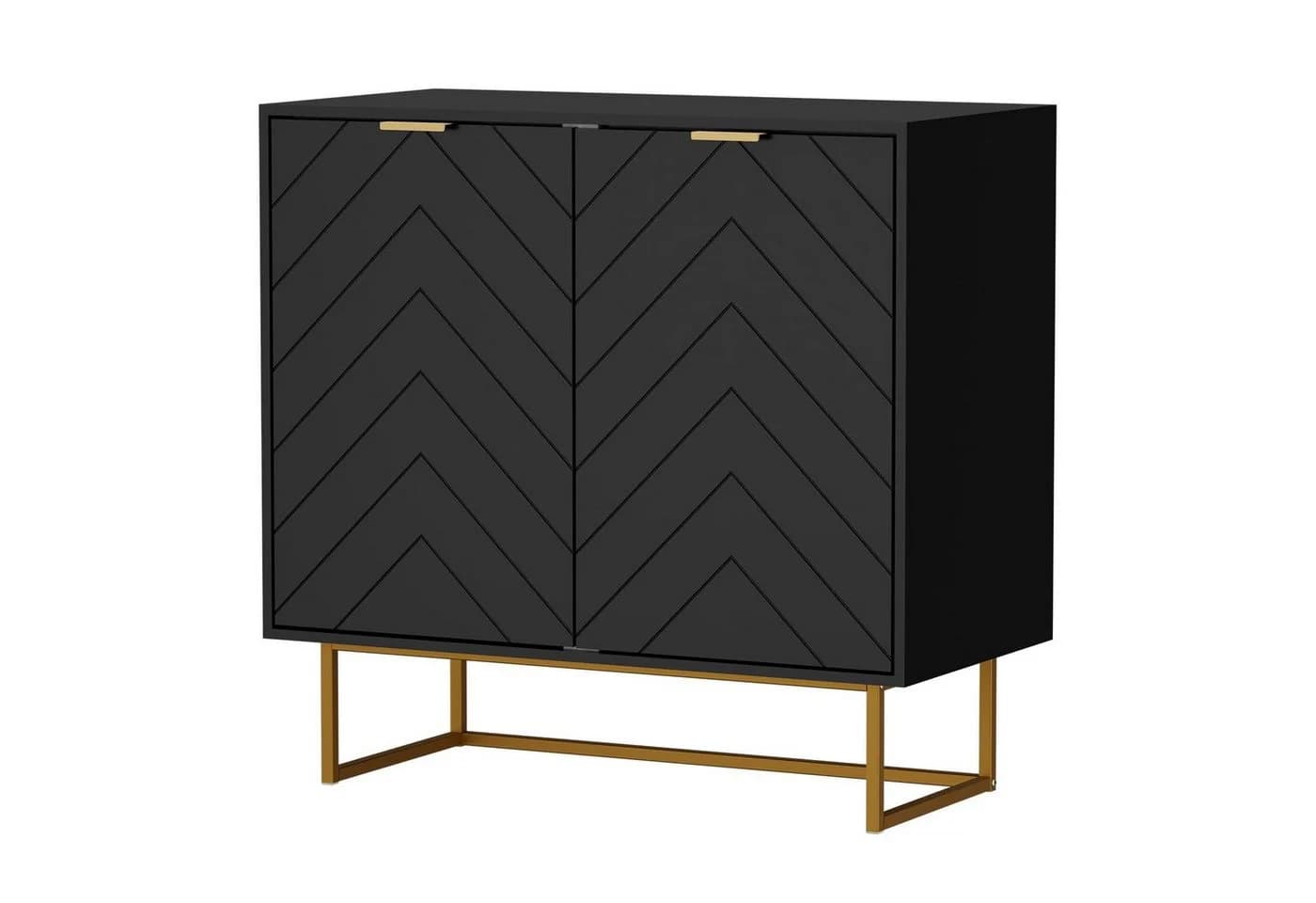UEV Sideboard Kommode 2 Türen Verstellbare Ablagen Metallfüße - Bild 2