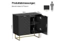 UEV Sideboard Kommode 2 Türen Verstellbare Ablagen Metallfüße Bild 3