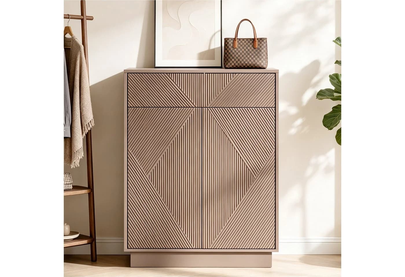 UEV Sideboard 70x94cm Moka Push-to-Open mit 2 Türen & Schublade - Bild 2