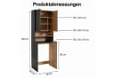 UEV Waschmaschinenschrank Schwarz/Natur mit verstellbaren Ablagen Bild 3