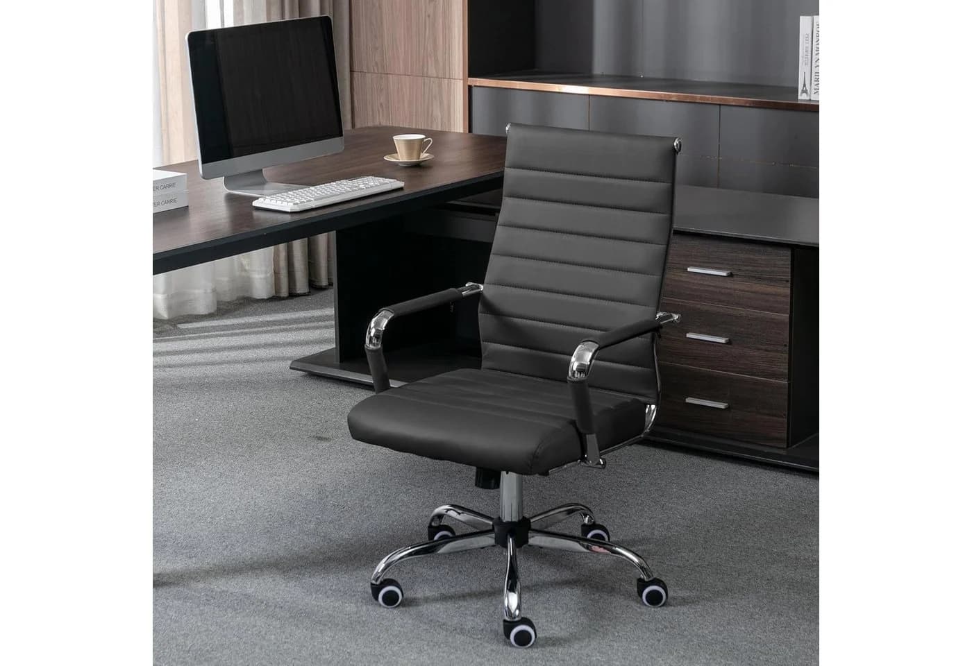 UEV Ergonomischer Schreibtischstuhl Schwarz mit Wippfunktion