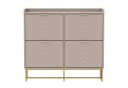UEV Schuhschrank schmal mit 4 Klappen Moka Bild 2