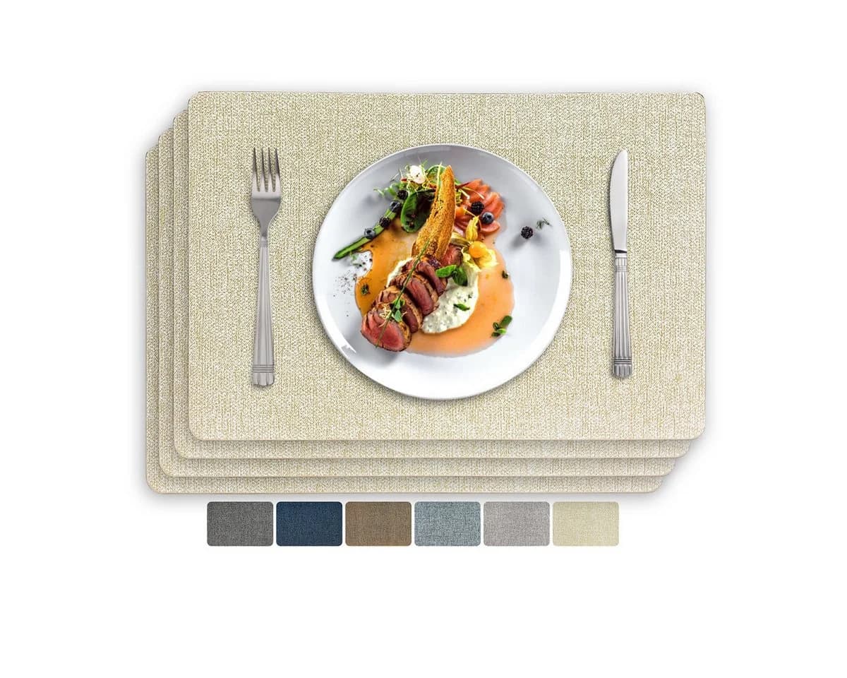Vivi Idee Platzset Beige Kunstleder 4er Set - Bild 2