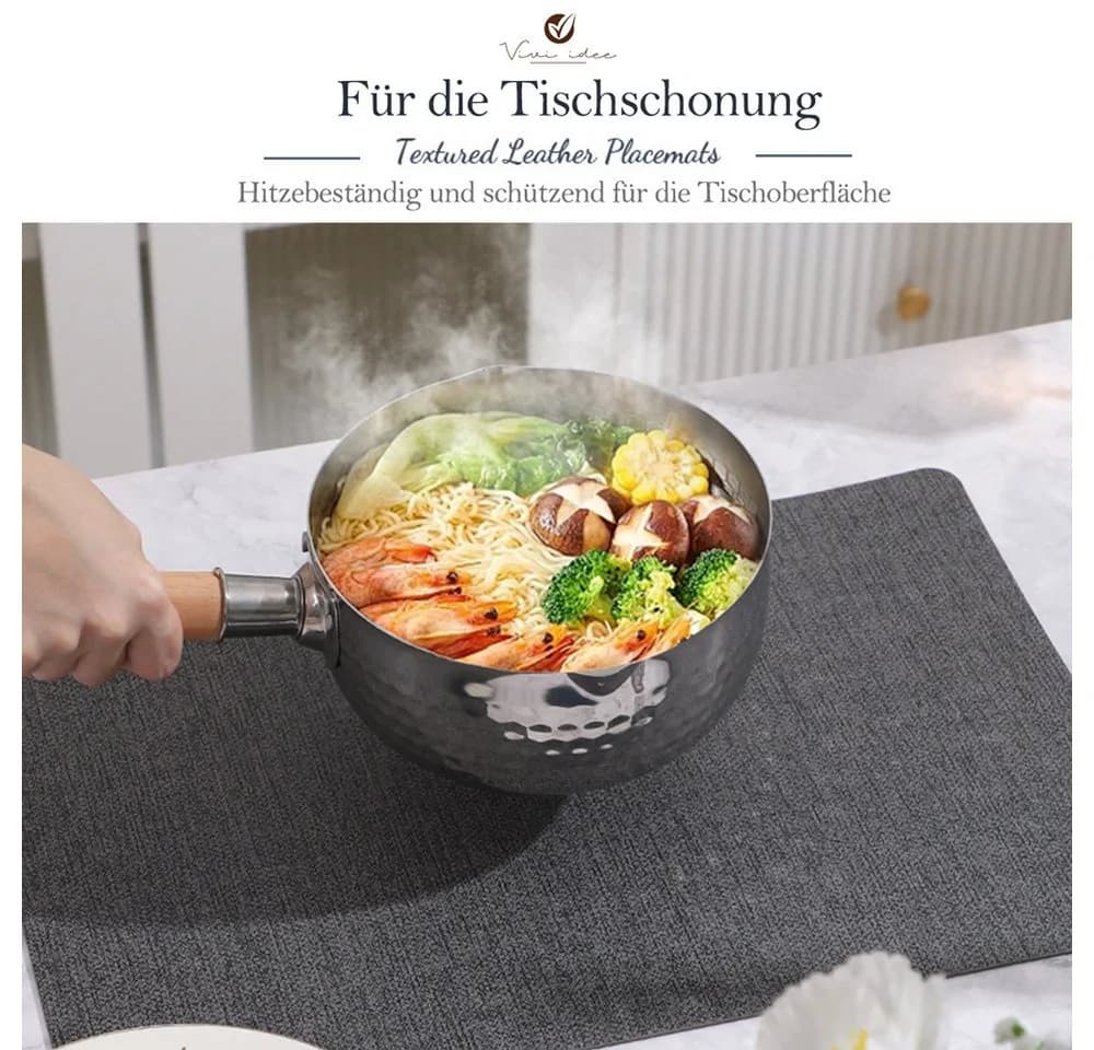 Vivi Idee Platzset Beige Kunstleder 4er Set - Bild 4
