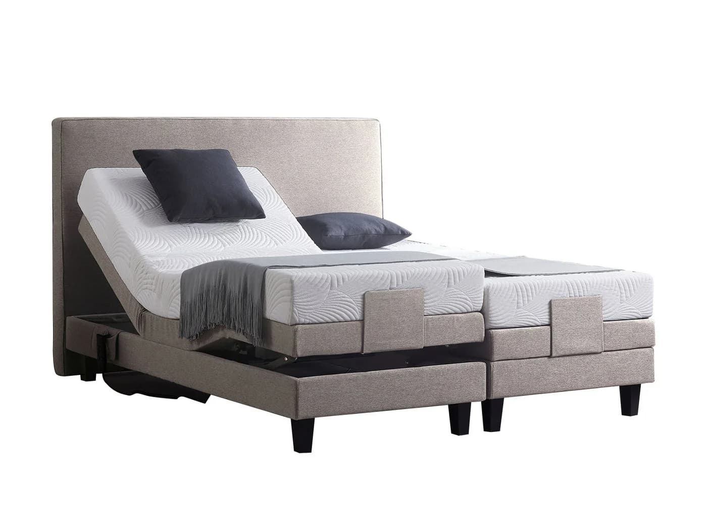 V6 Boxspringbett 209E Elektrisch Verstellbar Beige - Bild 2