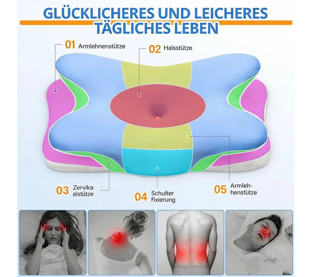 Kityhome Kopfkissen Memory-Schaum Nackenstützkissen - Bild 3