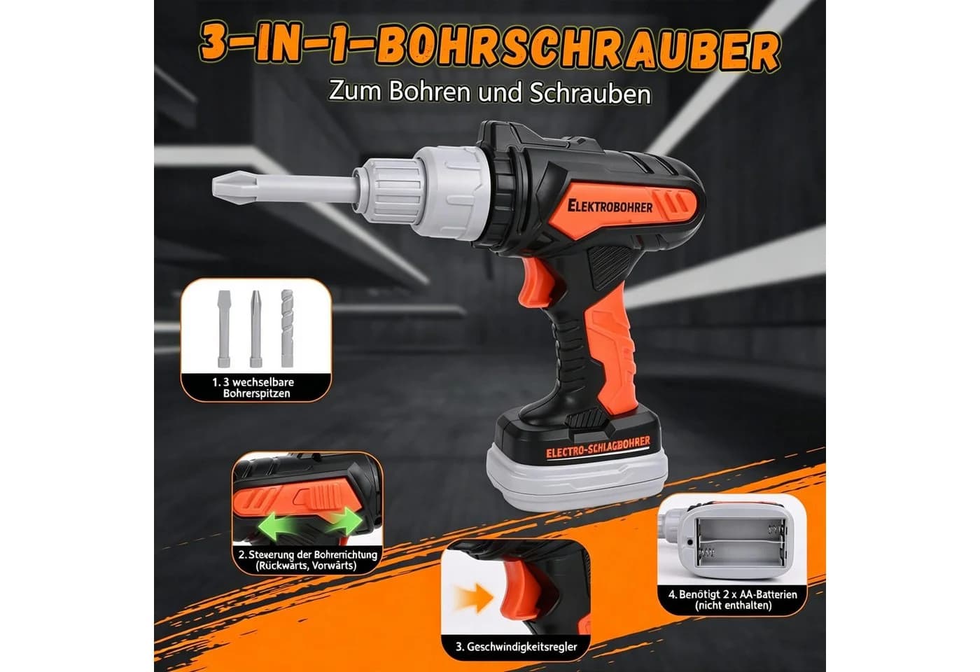 Kityhome Kinder-Werkzeug-Set 32-tlg mit Bohrer & Zubehör - Bild 5
