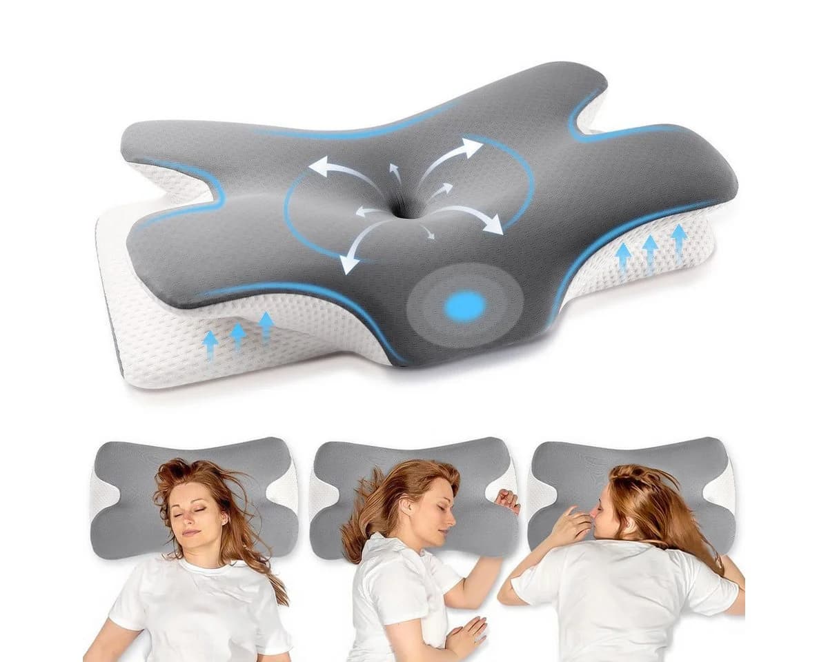 Kityhome Nackenstützkissen Memory Foam 2 Höhenstufen Set - Bild 2