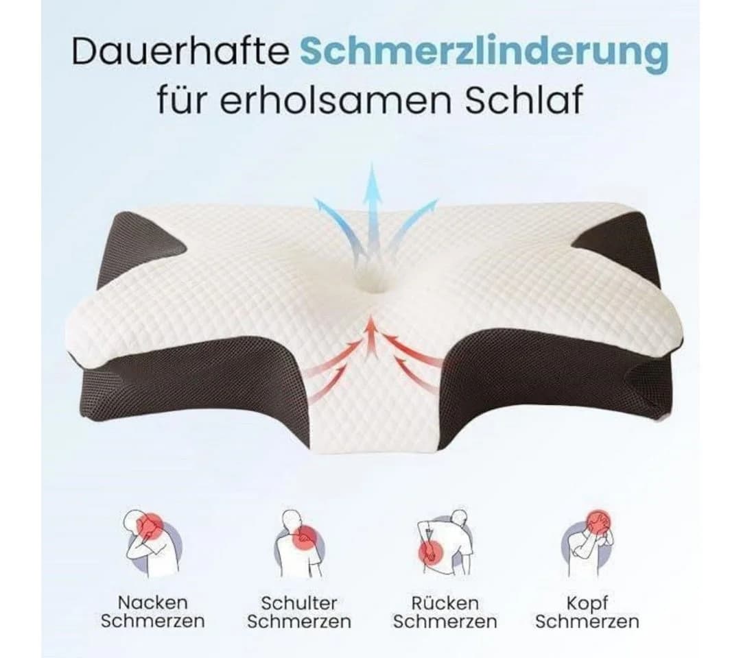 Kityhome Orthopädisches Nackenkissen Memory Foam 2 Höhen waschbar - Bild 4