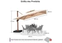 PURPLE LEAF Sonnenschirm Holzoptik Quadratisch Beige Aluminium Bild 1