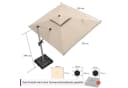 PURPLE LEAF Ampelschirm Beige Aluminium Doppeldach Bild 1
